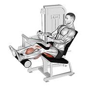 Lever Seated Leg Curl demonstration animation