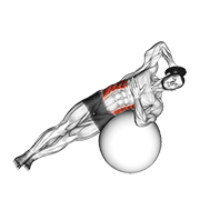 Weighted Side Bend On Stability Ball demonstration animation